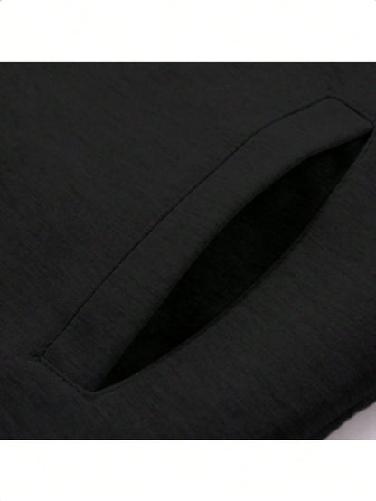 Men's Winter Fleece Hoodie; Warm Sweatshirt; Solid Color Jacket; Men's Hooded Sweatshirt