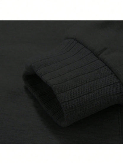 Men's Winter Fleece Hoodie; Warm Sweatshirt; Solid Color Jacket; Men's Hooded Sweatshirt