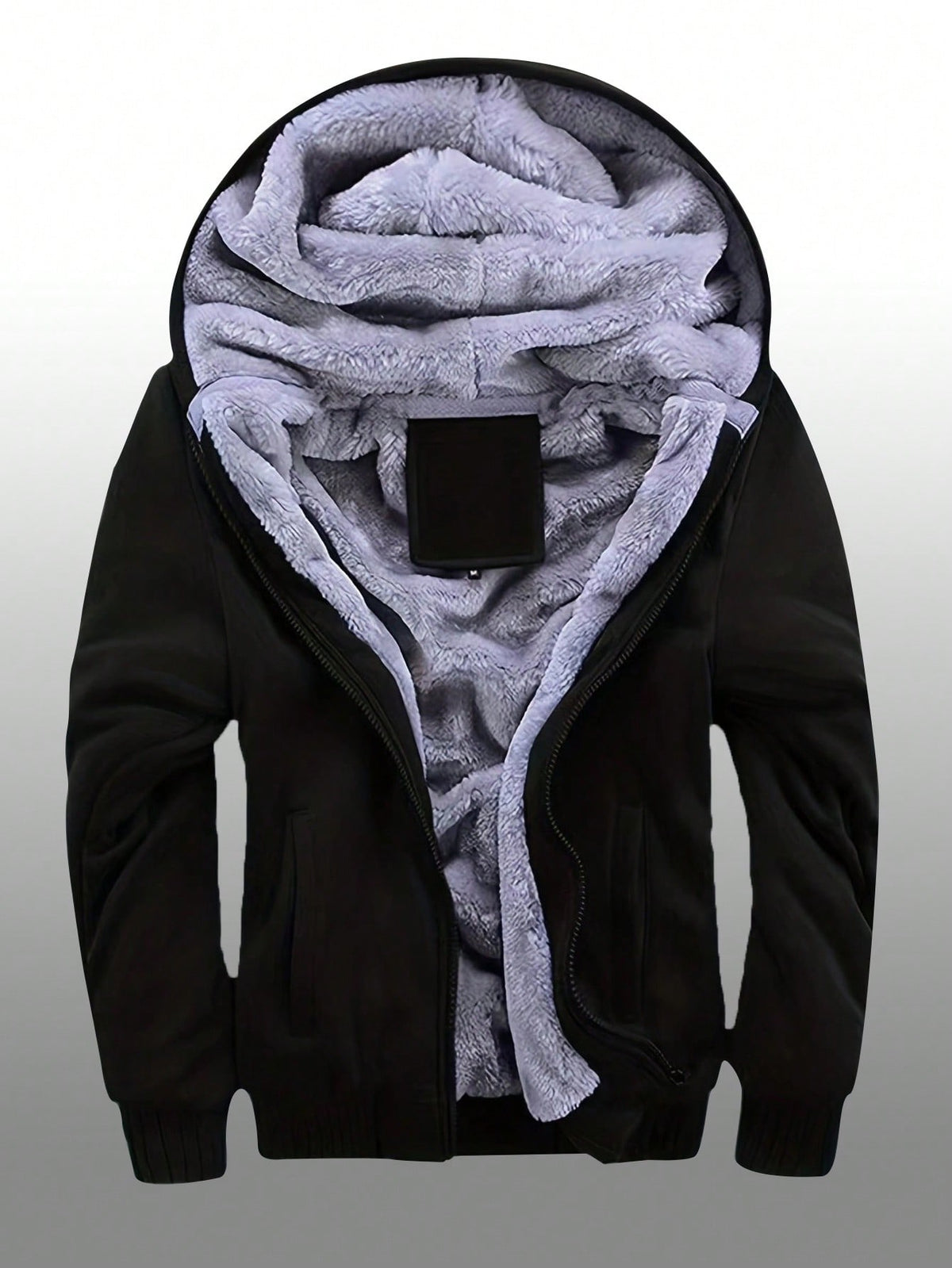 Men's Winter Fleece Hoodie; Warm Sweatshirt; Solid Color Jacket; Men's Hooded Sweatshirt