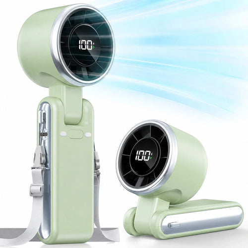 Men Women Portable Handheld Fan, 5 Speed High-Speed Adjustable Fan, 4000mAh USB Rechargeable Battery Operated Outdoor Fan