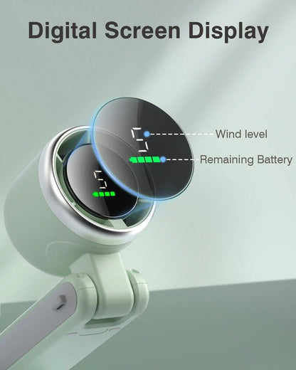 Men Women Portable Handheld Fan, 5 Speed High-Speed Adjustable Fan, 4000mAh USB Rechargeable Battery Operated Outdoor Fan