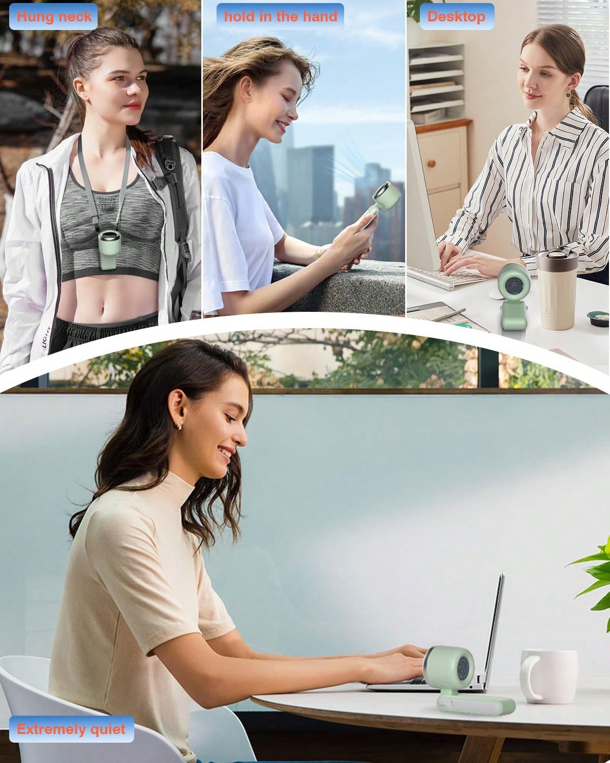 Men Women Portable Handheld Fan, 5 Speed High-Speed Adjustable Fan, 4000mAh USB Rechargeable Battery Operated Outdoor Fan