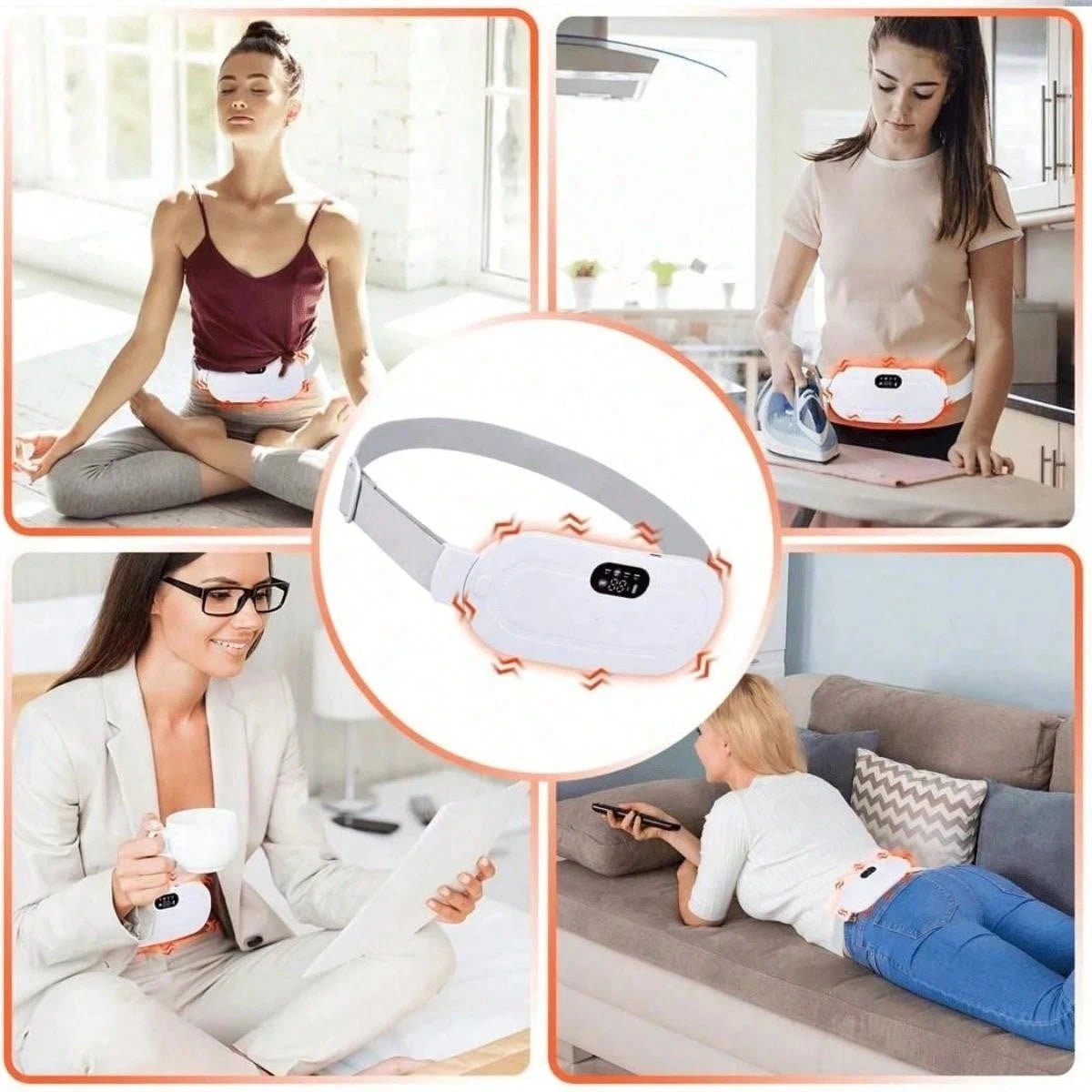 Menstrual Heating Pad, Period Heating Pad, Cramp Relief, Women's Electric Heating Waist Belt, Heat Therapy, Rechargeable, Abdominal Heating Pad, Valentine's Day Gift, Women & Girls Heated Massage Abdo