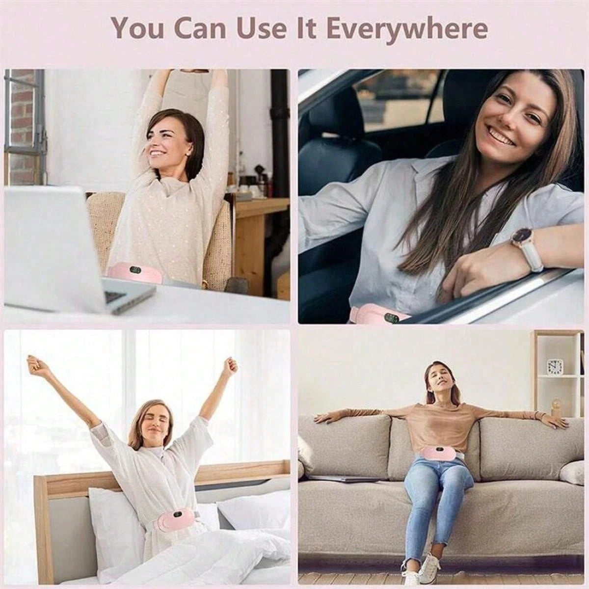 Menstrual Heating Pad, Period Heating Pad, Cramp Relief, Women's Electric Heating Waist Belt, Heat Therapy, Rechargeable, Abdominal Heating Pad, Valentine's Day Gift, Women & Girls Heated Massage Abdo