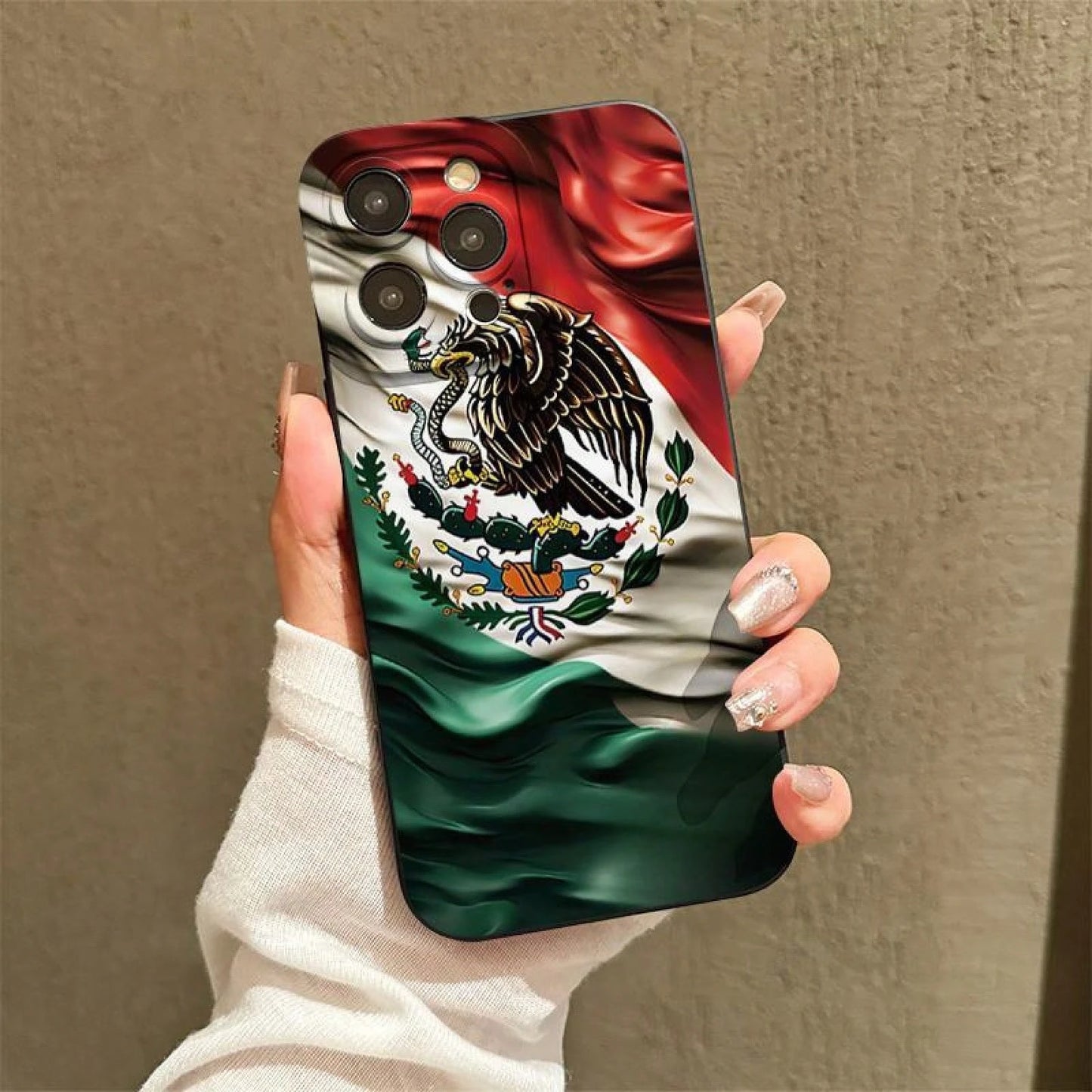 Mexico Flag Pattern Phone Cases With Lens Protector, Shockproof Mobile Phone Case, Decorative Phone Protector Cover, Phone Compatible With  17 Pro Max Case 14 Pro Max Case 11 Cases Silicone Protecti