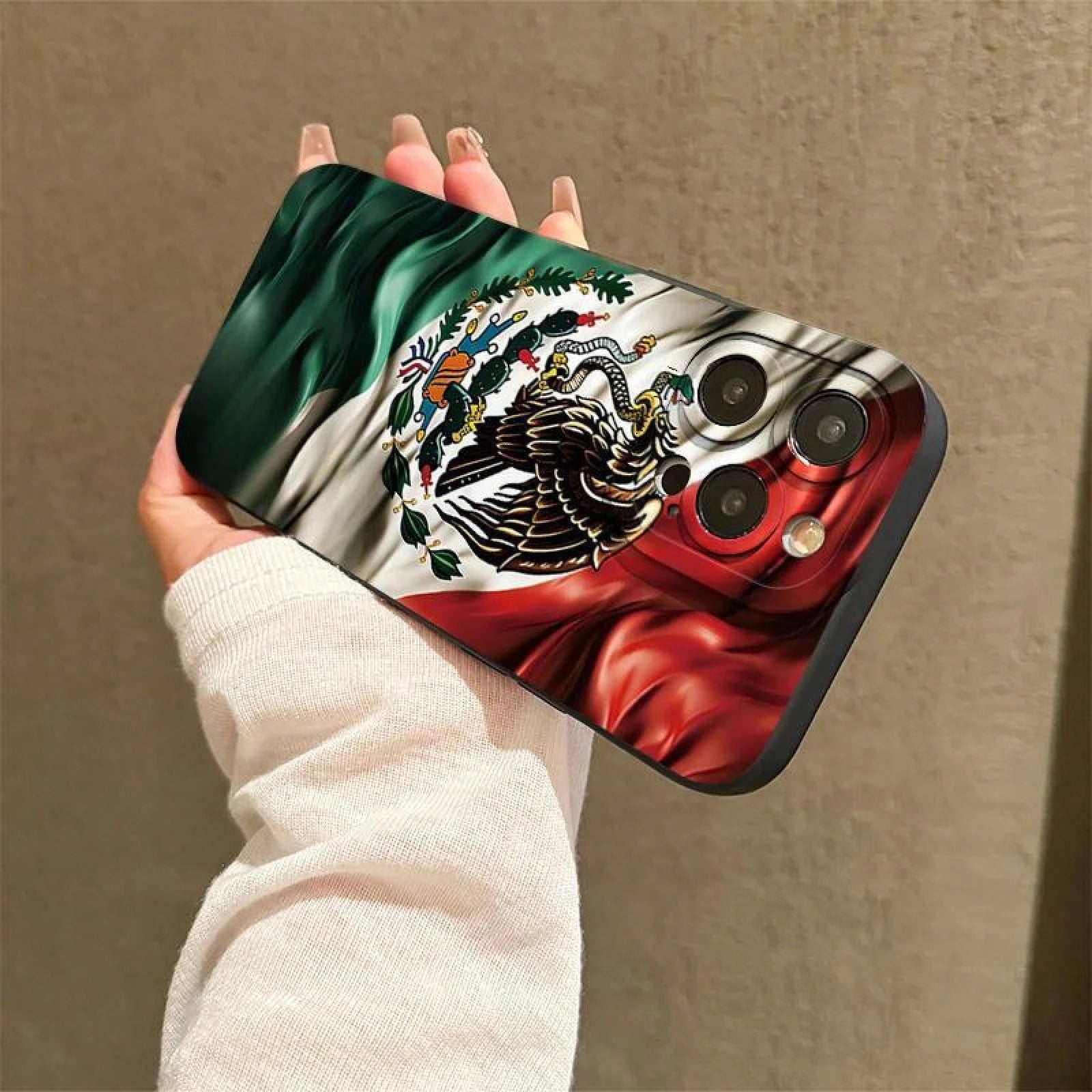 Mexico Flag Pattern Phone Cases With Lens Protector, Shockproof Mobile Phone Case, Decorative Phone Protector Cover, Phone Compatible With  17 Pro Max Case 14 Pro Max Case 11 Cases Silicone Protecti