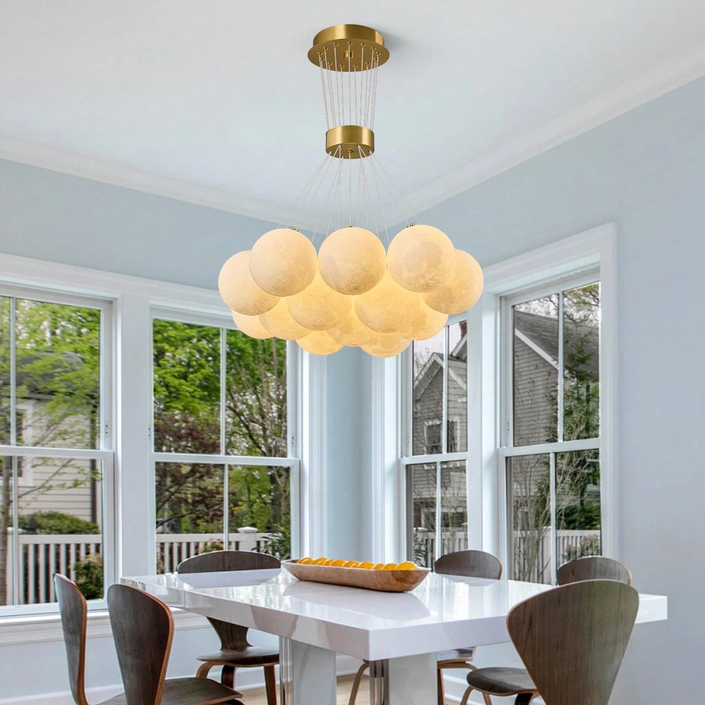 Mid Century 13-Lights Globe Frosted Glass Chandelier For Living Room Modern Gold Chandelier Light Fixture Dining Room Over Table Foyer Bedroom Kitchen Island