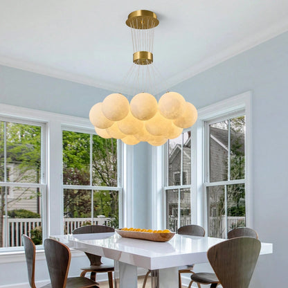 Mid Century 13-Lights Globe Frosted Glass Chandelier For Living Room Modern Gold Chandelier Light Fixture Dining Room Over Table Foyer Bedroom Kitchen Island