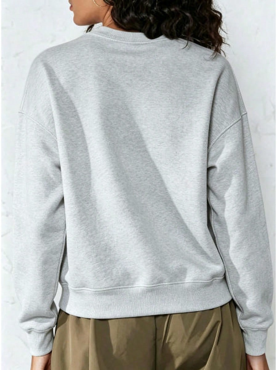 Midwest Classic Crewneck Sweatshirt- Ash Grey Swearshirt. Winter Clothes For Women-Long Sleeve Tops