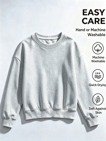Midwest Classic Crewneck Sweatshirt- Ash Grey Swearshirt. Winter Clothes For Women-Long Sleeve Tops