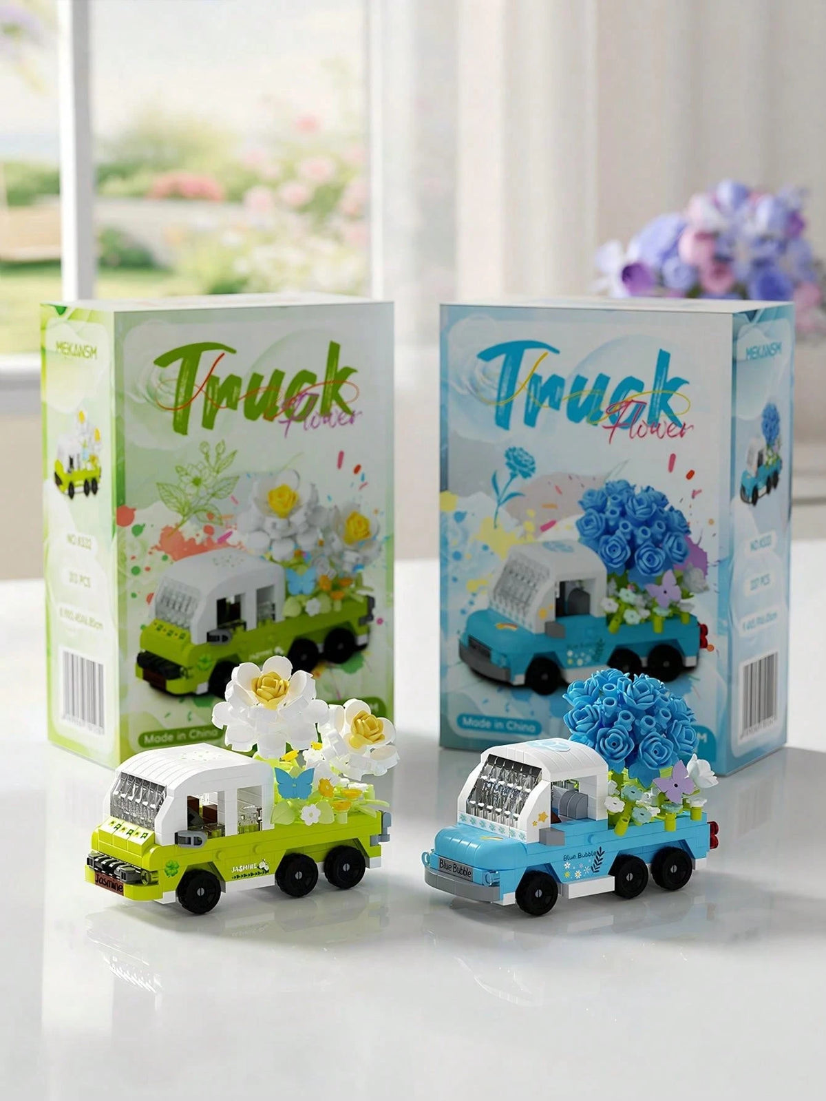 Mini Building Block Flower Set, Car Building Blocks, 3D Model Desktop Decor Collectible, Building Block Potted Plant, Creative Building Block Ornament, Room Decoration, Suitable As Creative Gift For F
