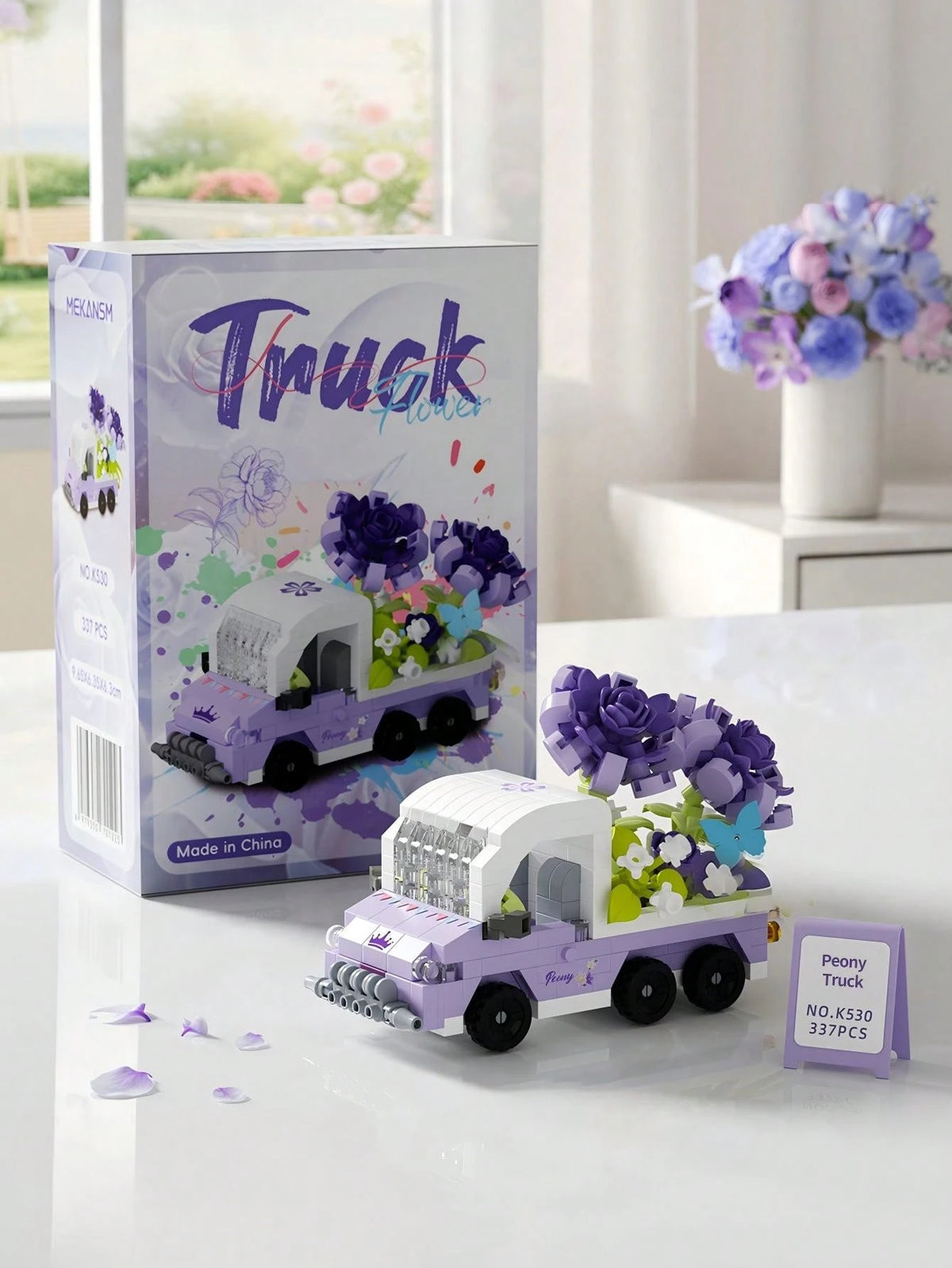 Mini Building Block Flower Set, Car Building Blocks, 3D Model Desktop Decor Collectible, Building Block Potted Plant, Creative Building Block Ornament, Room Decoration, Suitable As Creative Gift For F