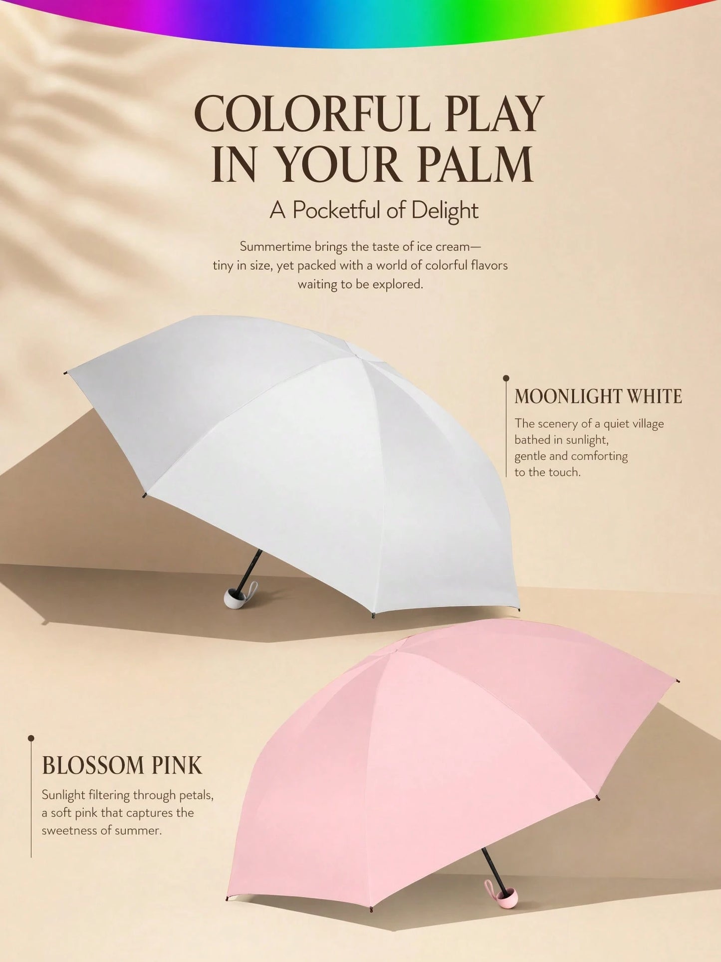 Mini Capsule Portable Sun Umbrella For Women, Ultralight Foldable UV Block Sunshade Perfect For Travel Commute Outdoor