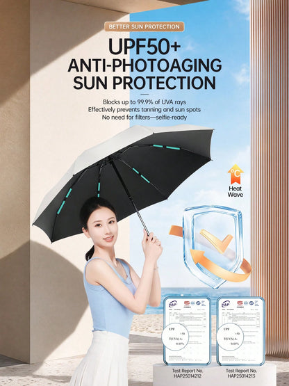 Mini Capsule Portable Sun Umbrella For Women, Ultralight Foldable UV Block Sunshade Perfect For Travel Commute Outdoor