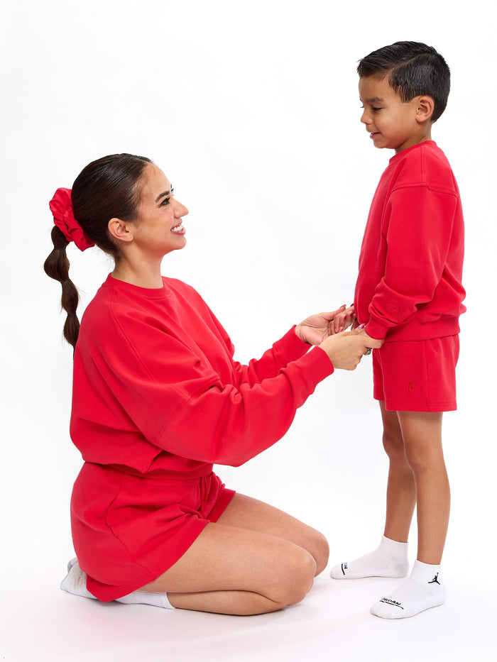Mini Cloud Pullover - Salsa Red