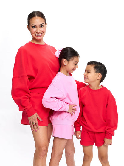 Mini Cloud Pullover - Salsa Red