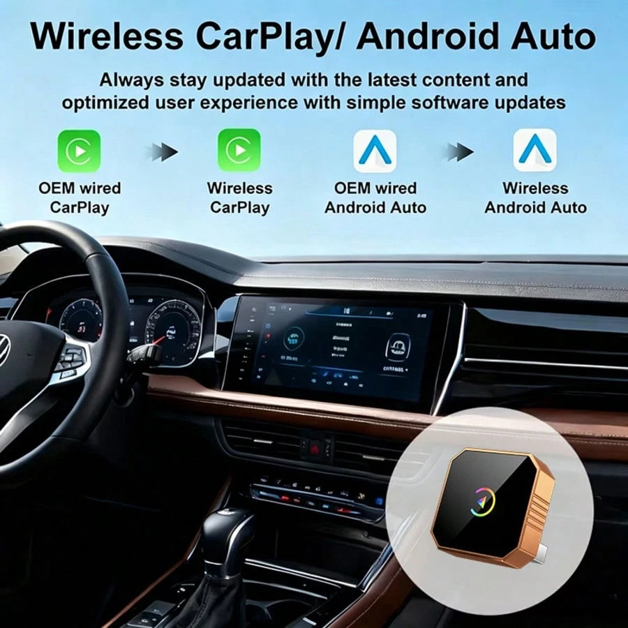 Mini Wireless CarPlay Adapter, Wireless CarPlay & Android Fast Connection, Compatible With Apple And Android Systems, Plug And Play, Low-Latency Wired-To-Wireless CarPlay Conversion, Compatible With M