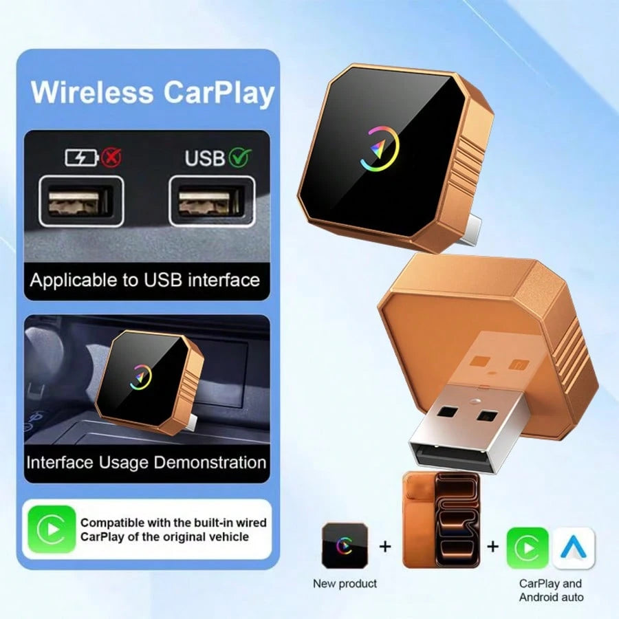 Mini Wireless CarPlay Adapter, Wireless CarPlay & Android Fast Connection, Compatible With Apple And Android Systems, Plug And Play, Low-Latency Wired-To-Wireless CarPlay Conversion, Compatible With M