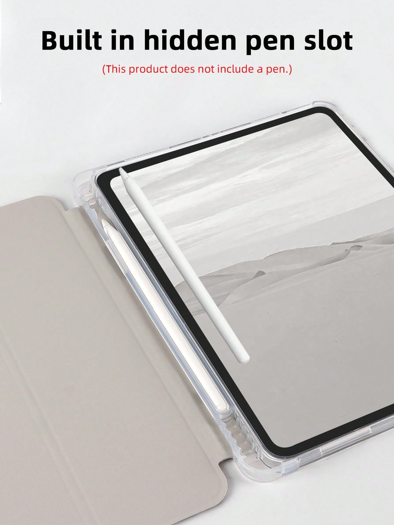 Minimalist Customized Tablet Case With Pencil Slot, 3-Fold Full-Print Elegant Case Compatible With 10.2/10.5/10.9/Air4/Air5/Pro11/Air 11/Mini6/Mini7/9.7/Tab A8, Magnetic Sleep/Wake, Personalized Gift