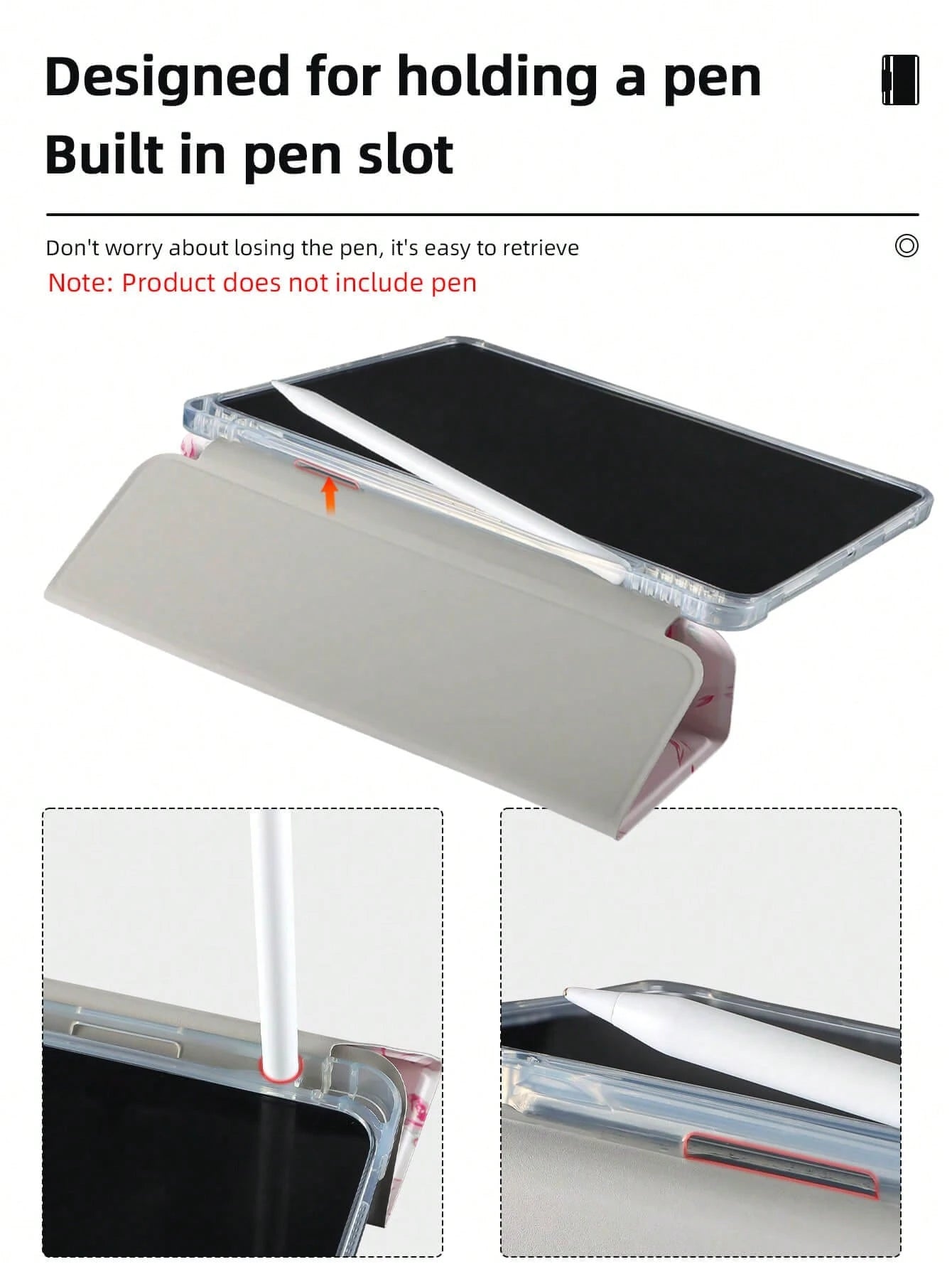 Minimalist Customized Tablet Case With Pencil Slot, 3-Fold Full-Print Elegant Case Compatible With 10.2/10.5/10.9/Air4/Air5/Pro11/Air 11/Mini6/Mini7/9.7/Tab A8, Magnetic Sleep/Wake, Personalized Gift