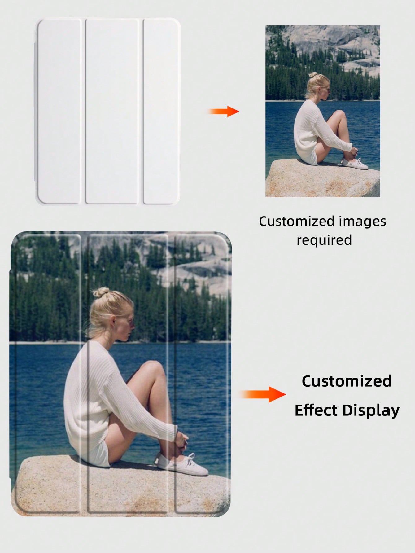 Minimalist Customized Tablet Case With Pencil Slot, 3-Fold Full-Print Elegant Case Compatible With 10.2/10.5/10.9/Air4/Air5/Pro11/Air 11/Mini6/Mini7/9.7/Tab A8, Magnetic Sleep/Wake, Personalized Gift