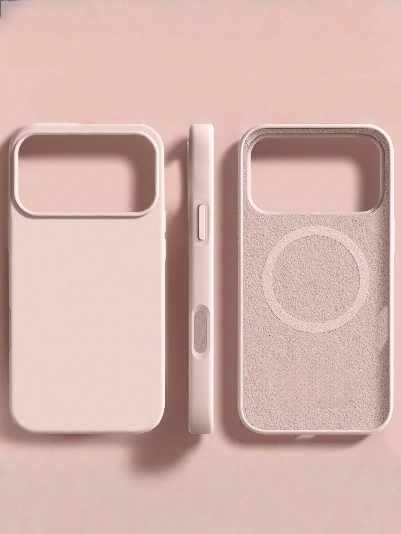 Minimalist Silicone Magnetic Liquid Silicone Solid Color Wireless Charging Protective Phone Case 1pc Compatible With 17 Air 16 14 13 12 15 Pro Max Plus With Velvet Camera Protection Solid Light Purple
