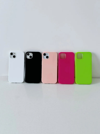 Minimalist Solid Color Material 5pcs Dopamine Solid Color Phone Cases, Black/White/Green/Rose Red/Pink, Compatible With IPhone 16/16 Pro/16 Plus/16 Pro Max Waterproof Shockproof Anti-Fall Scratch Resi