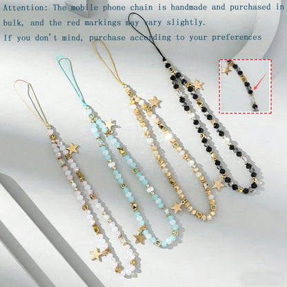Minimalist Star Element 1pc Colorful Five-Pointed Star Pendant Phone Chain Fashionable Phone Case Charm Minimalist Phone Lanyard Spring Gift Party