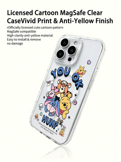 Miniso 1pc New Transparent Acrylic 2-In-1 Magnetic Wireless Charging Cartoon Creative Raised Camera Pattern Unique Thick Anti-Fall Protective Case Compatible With Apple Series IPhone 17 ProMax/Air, 16