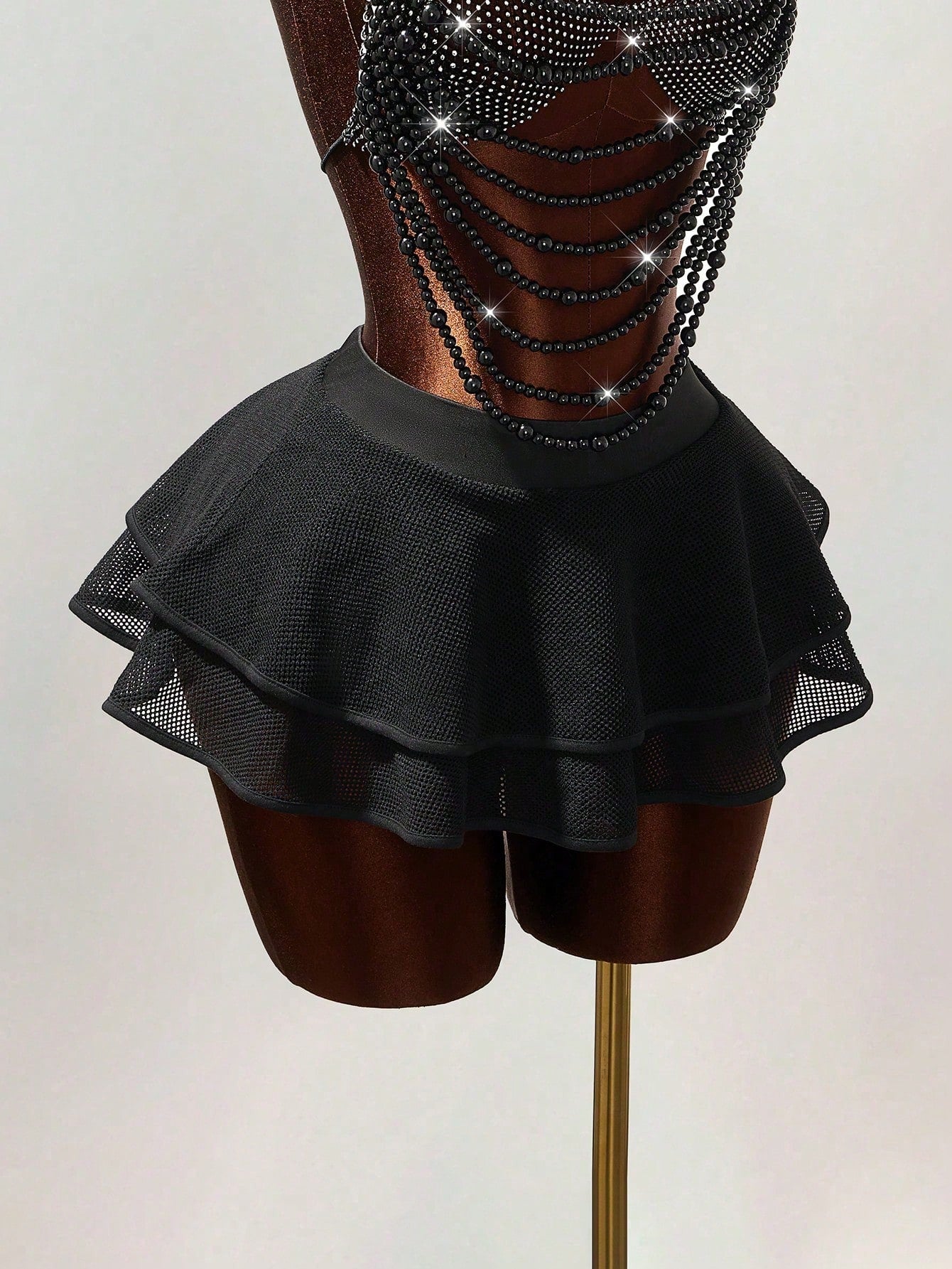 Mistrie Women's Summer Fashion Solid Color Hollow Out Skirt Black Skirt Y2K Tops Festival Outfits For Women