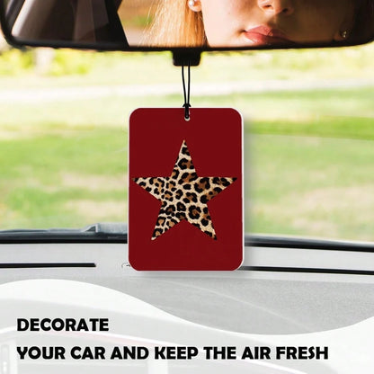 MKGRXZCW Red Leopard Print Car Air Freshener 4 Pcs, Funky Y2k Girly Cheetah Print Lips Star Cherry Air Freshener Hanging Decor For Cars Closet Drawer Books Accessories Gifts