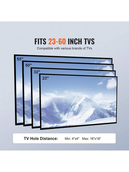Mobile TV Stand, Mobile TV Cart For 23 To 60 Inch TVs, Height Adjustable Portable TV Stand With Wheels, With A Tray For Audio-Visual Devices, Rolling TV Stand With Mount For Bedroom, Living Room