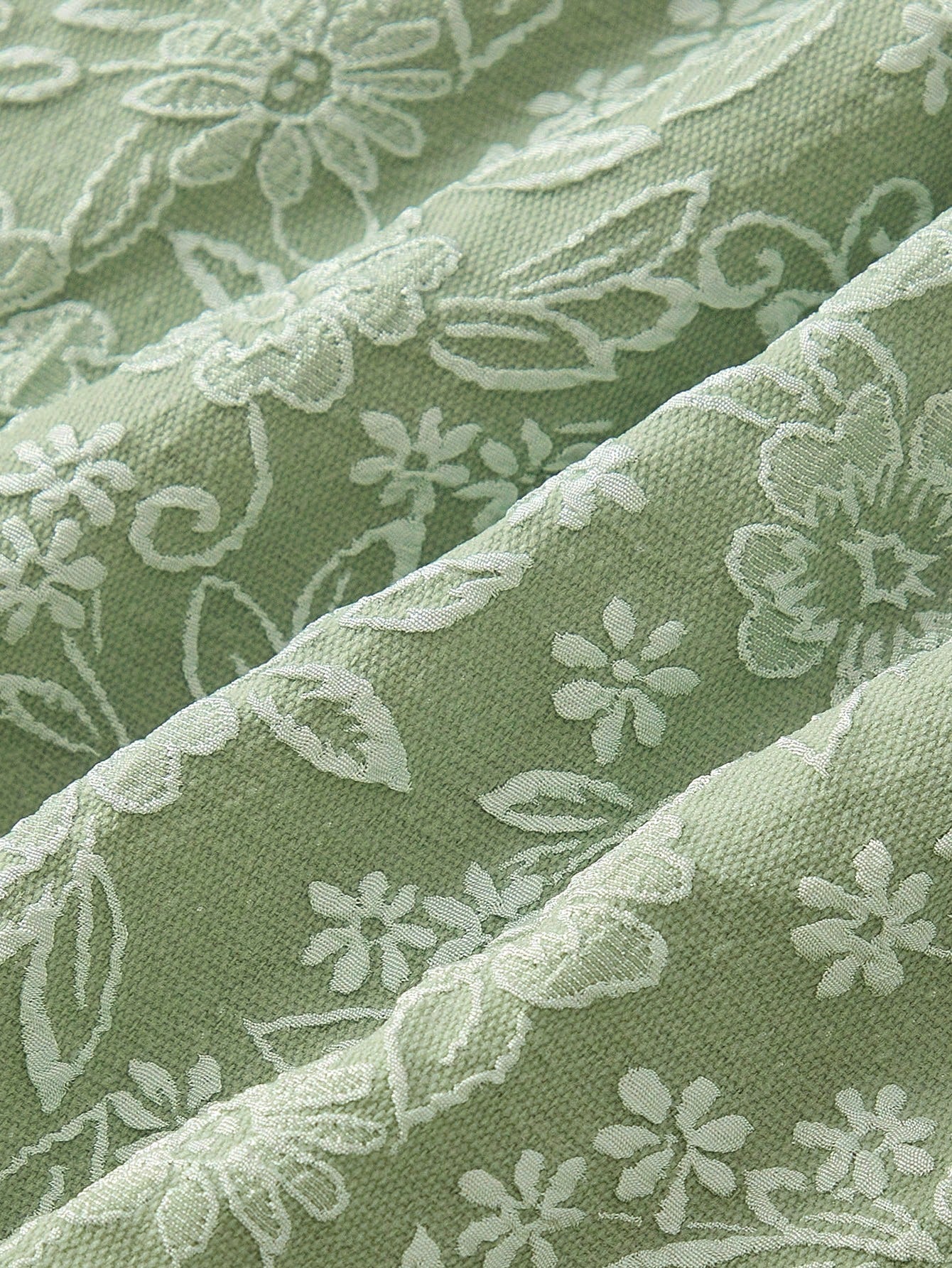 MOD Petite Women's Sage Green Jacquard Bow Decor Chic Mini Dress,Summer Cottage Core Tea Party Outfit,Designed For Petites 150-160cm,Elegant Wedding Guest Dress