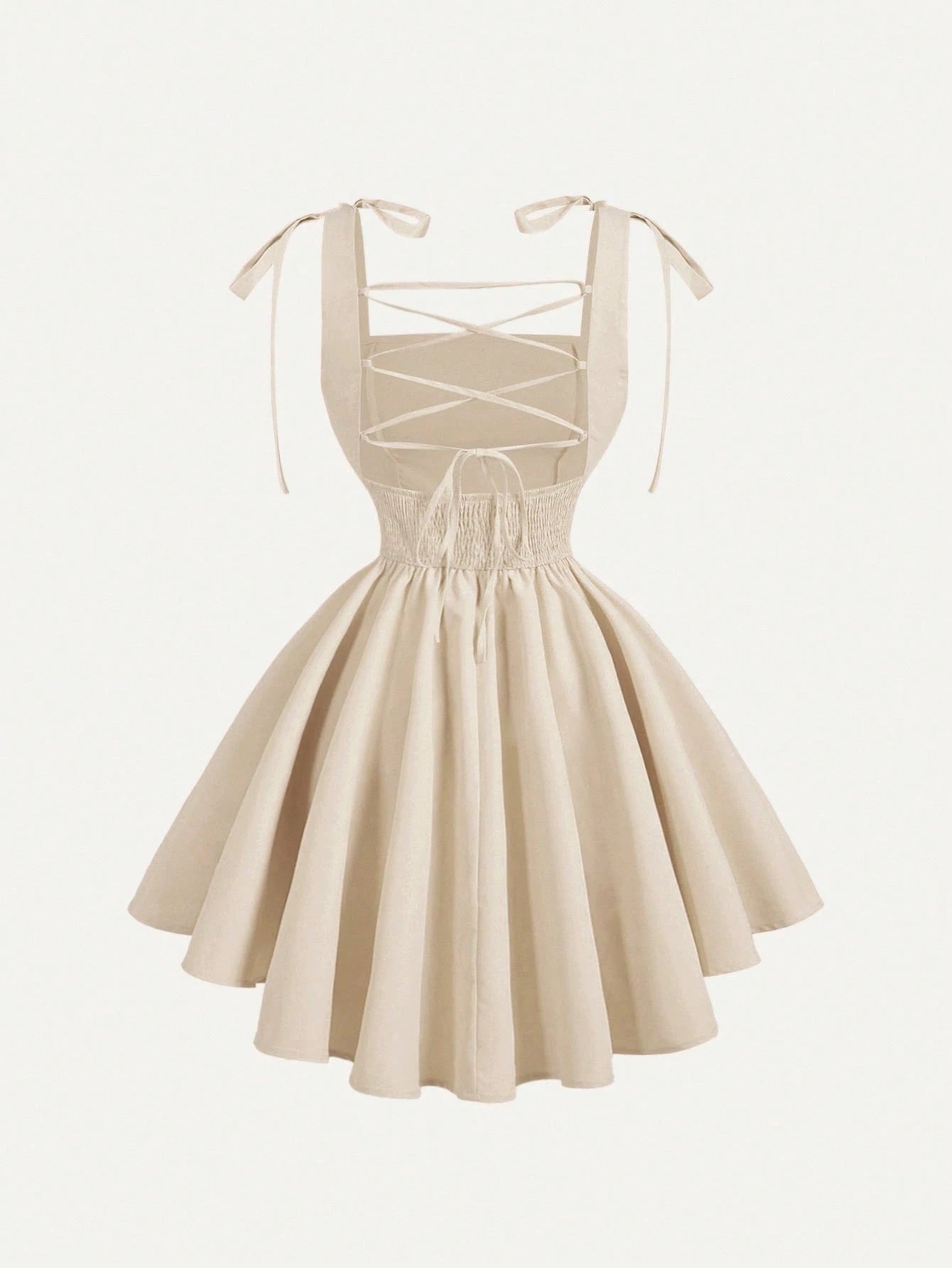 MOD Pink Romantic Backless Bowknot Dress, Suitable For Dates, Parties, Holidays, Tea Parties, Birthday Occasions