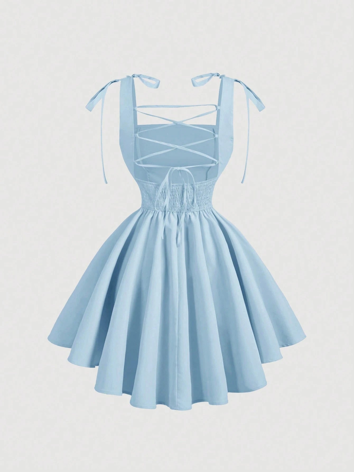 MOD Pink Romantic Backless Bowknot Dress, Suitable For Dates, Parties, Holidays, Tea Parties, Birthday Occasions