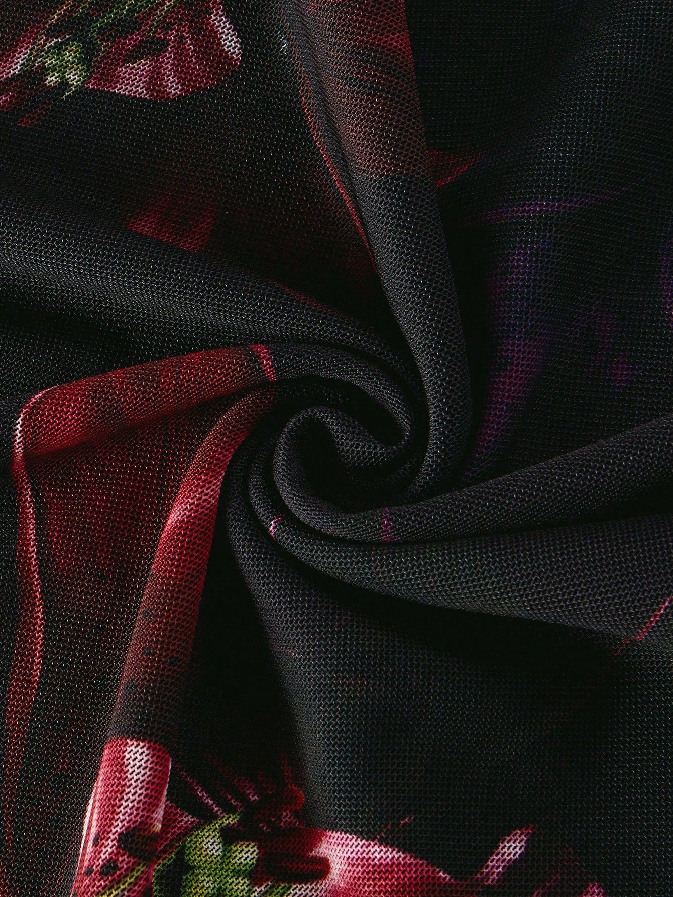 MOD Red Floral Print Mesh Slip Dress, Black And Red Elegant Sexy Summer Party Birthday Outfits, Women's Cruise Prom Wedding Guest Night Dinner Beach Curve