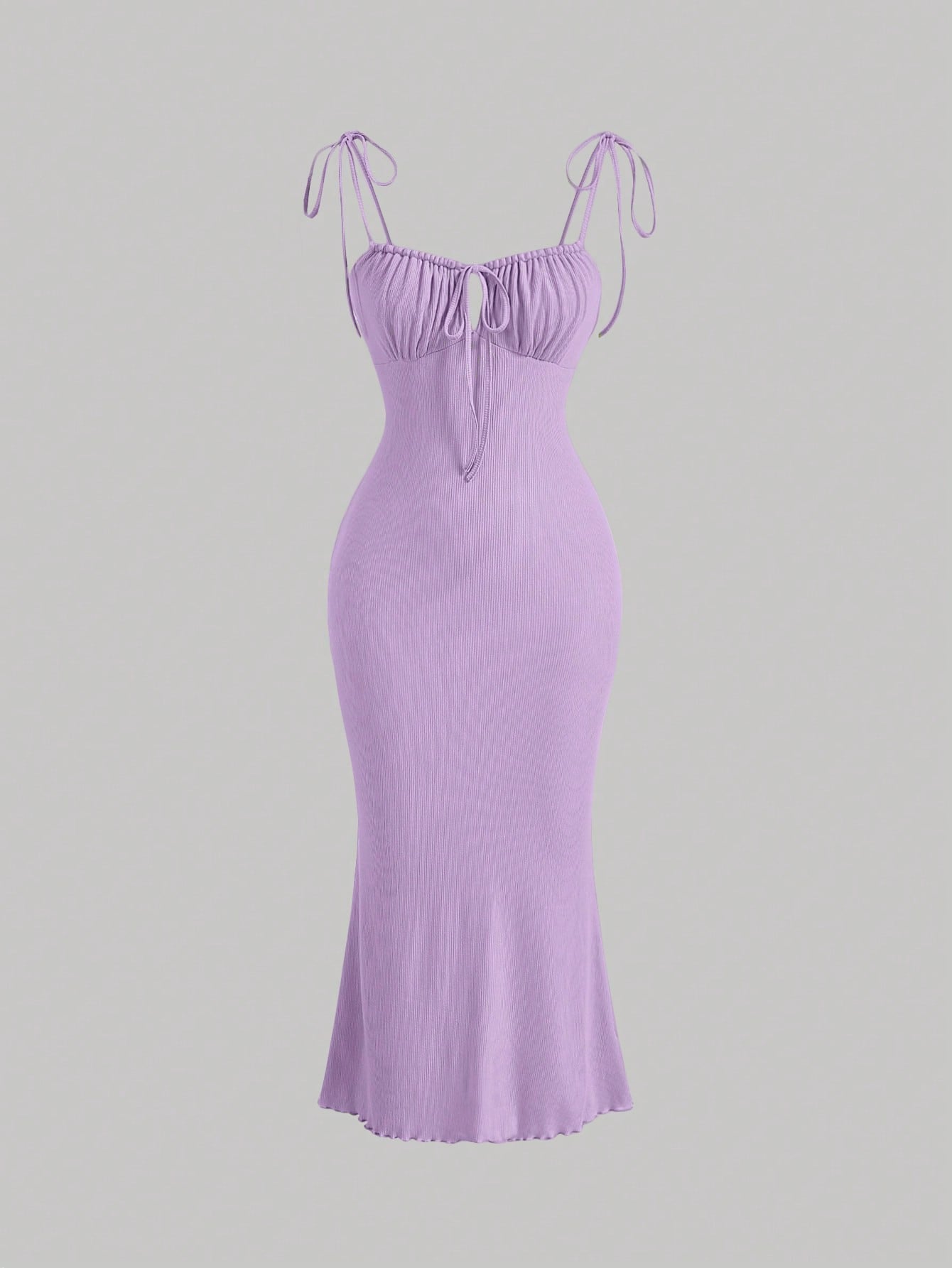 MOD Tie Front Ruched Bust Knot Shoulder Cami Dress,Pastel Dresses For Women