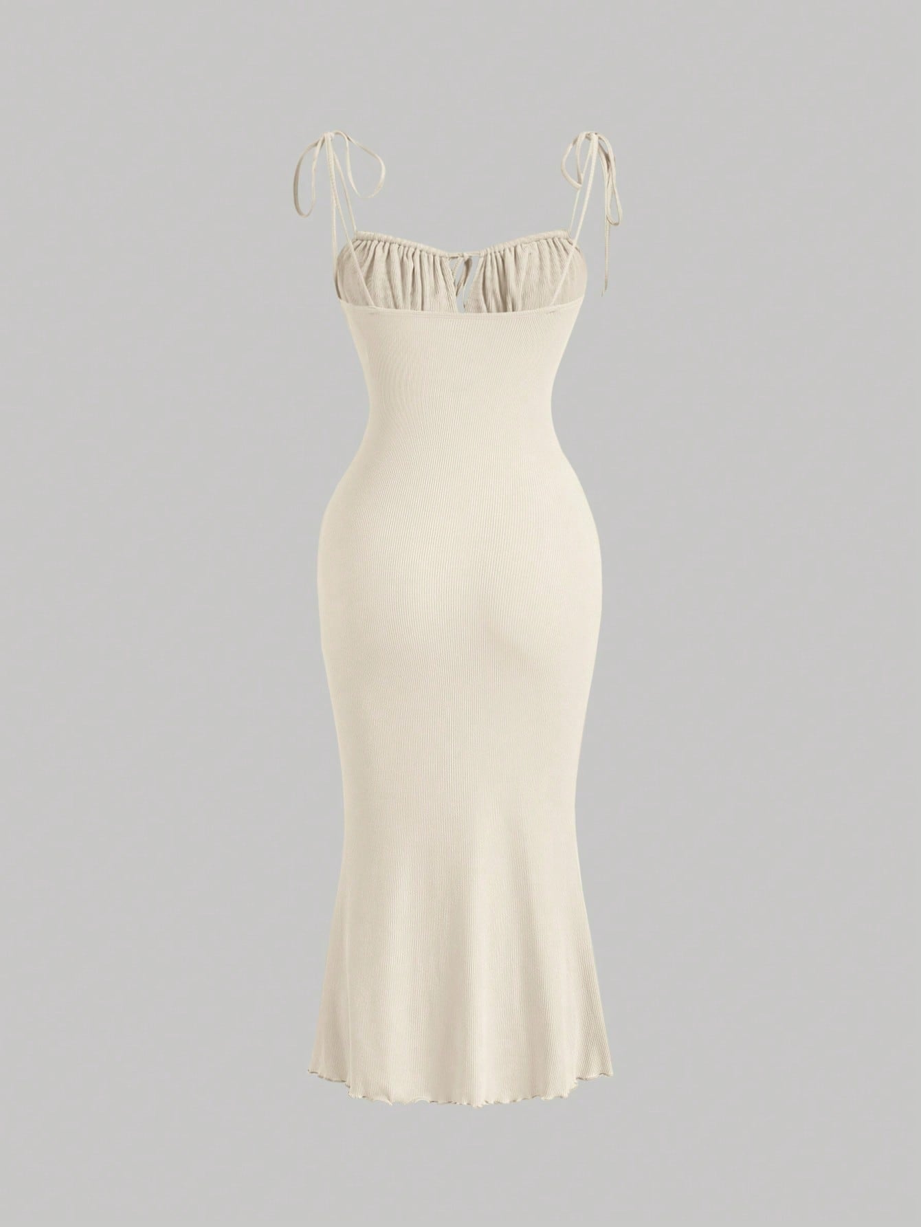 MOD Tie Front Ruched Bust Knot Shoulder Cami Dress,Pastel Dresses For Women