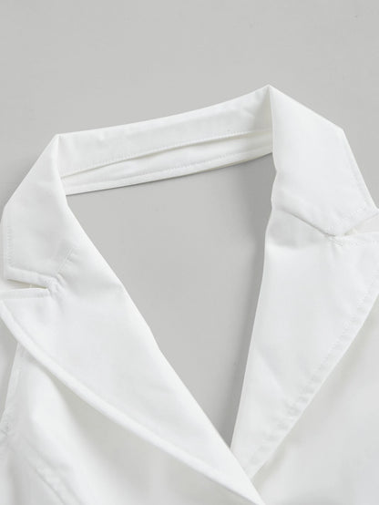 MOD White Summer Solid Button Front Halter Top,Cute Top, Spring/Summer Outfits,Elegant Top,Going Out Top, Birthday,Women's Carnival Costume,Casual Top
