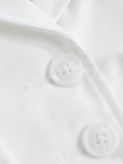 MOD White Summer Solid Button Front Halter Top,Cute Top, Spring/Summer Outfits,Elegant Top,Going Out Top, Birthday,Women's Carnival Costume,Casual Top