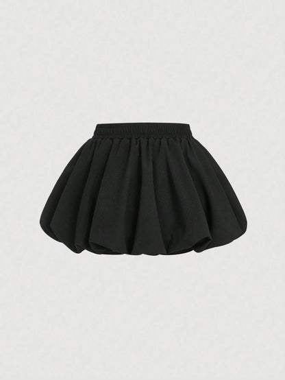 MOD Woman Cotton Black Bowknot Trim Floral Bubble Hem Skirt, Low Waist Skirt, Date Night Daily, Going Out, Sexy Cute, Y2k Skirt, Beach Skirt, Autumn