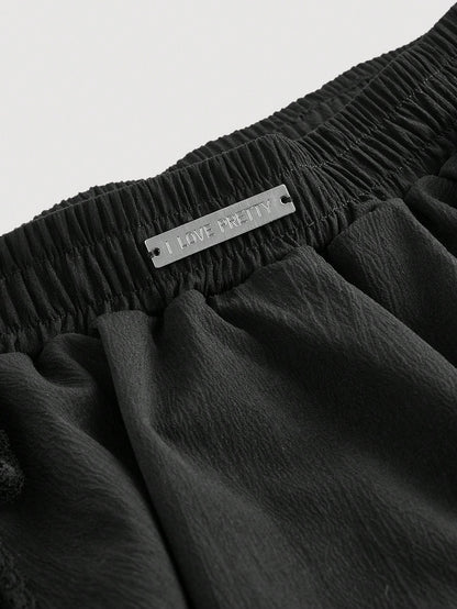 MOD Woman Cotton Black Bowknot Trim Floral Bubble Hem Skirt, Low Waist Skirt, Date Night Daily, Going Out, Sexy Cute, Y2k Skirt, Beach Skirt, Autumn