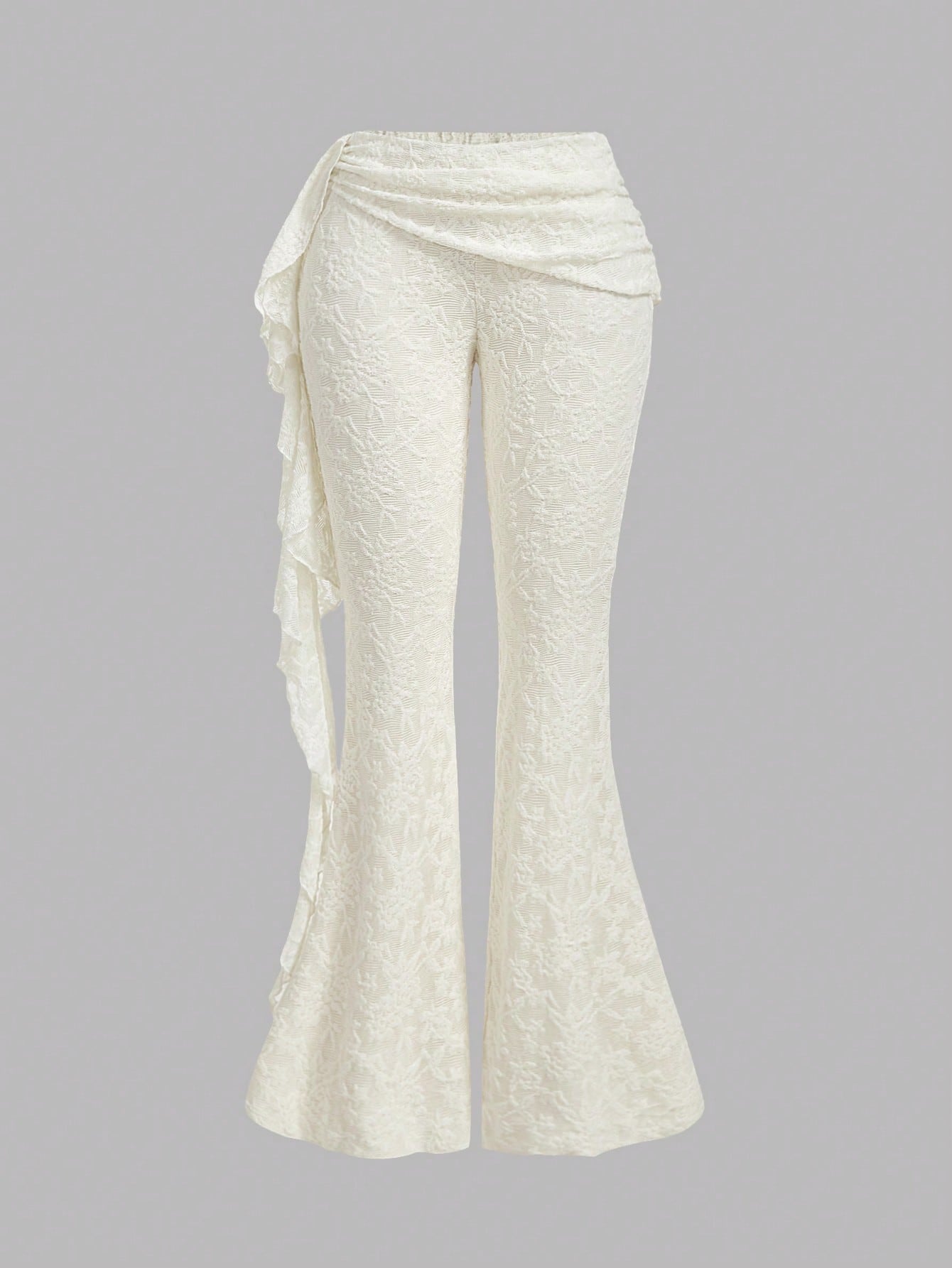 MOD Women's Casual Lace Flare Pants, Solid Color,Fall