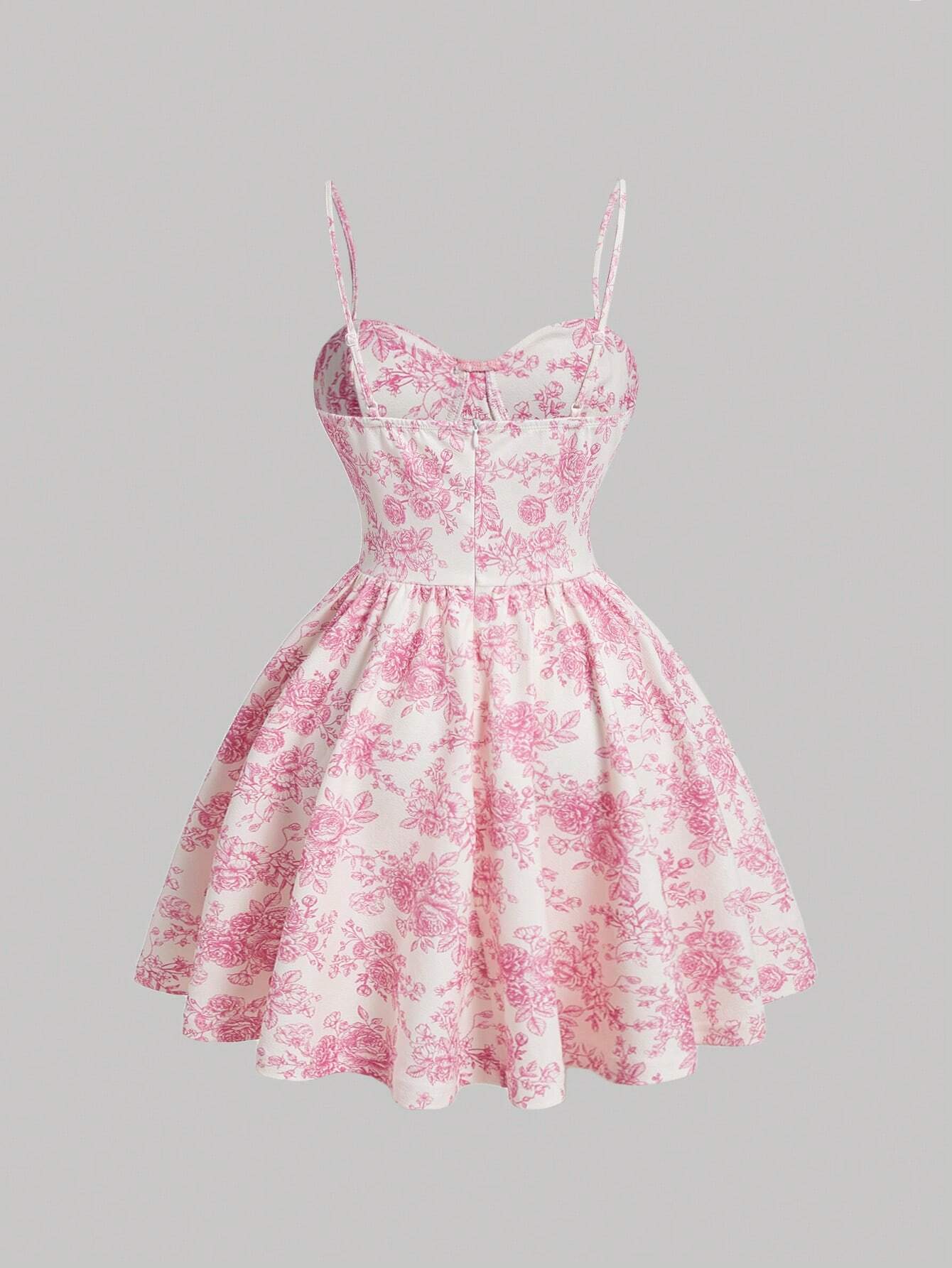 MOD Women's Floral Printed Spaghetti Strap Dress,Summer Dresses For Women,Pastel Dresses For Women