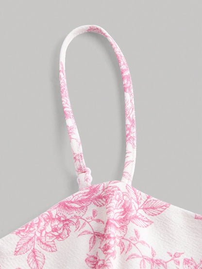 MOD Women's Floral Printed Spaghetti Strap Dress,Summer Dresses For Women,Pastel Dresses For Women