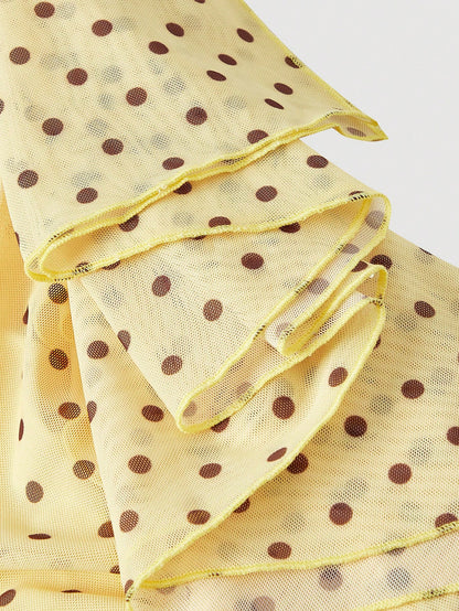 MOD Women's Summer Elegant Polka Dot Print Spaghetti Strap Midi Dress