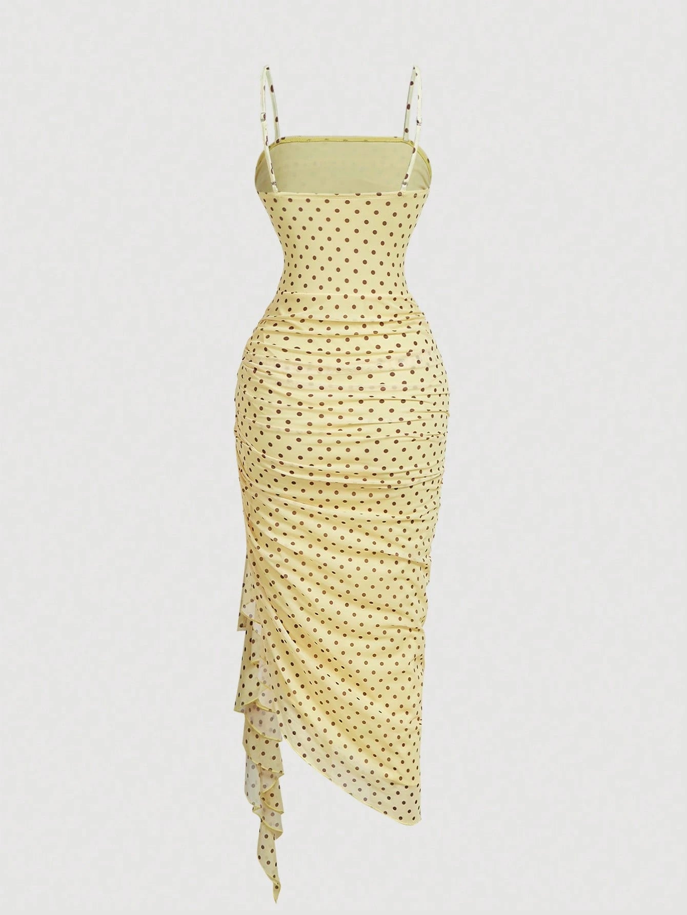 MOD Women's Summer Elegant Polka Dot Print Spaghetti Strap Midi Dress