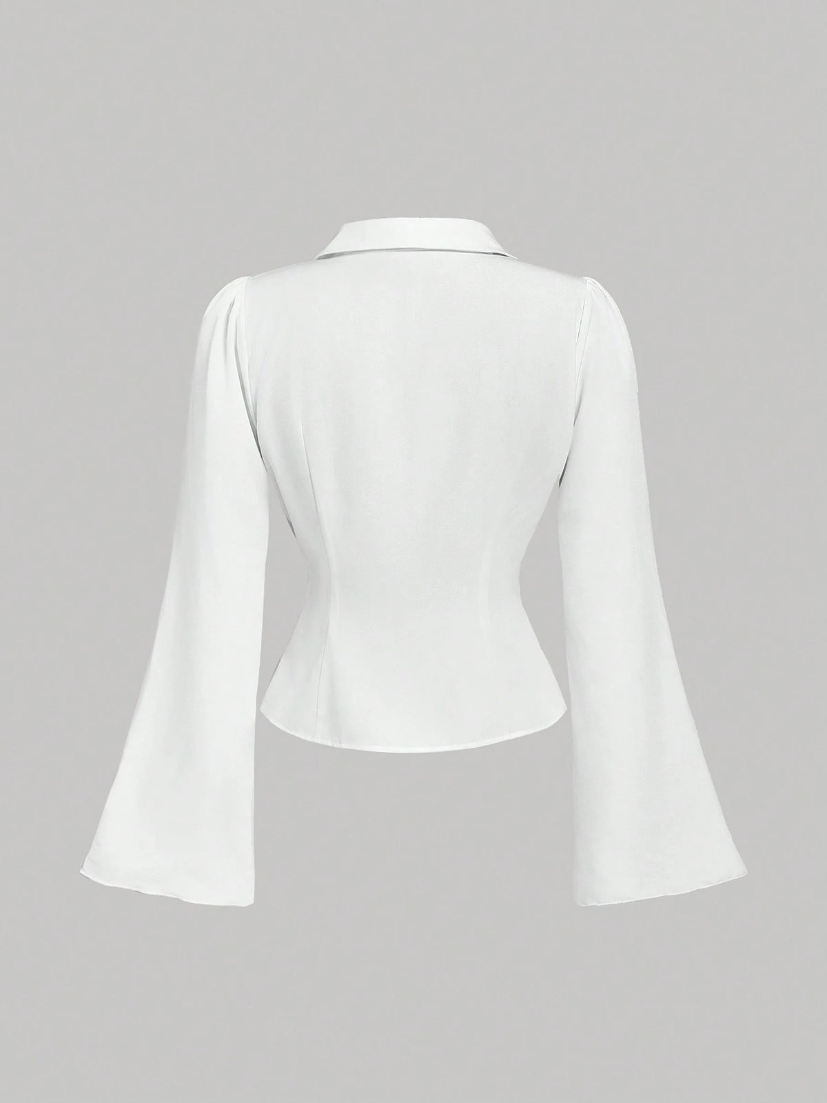 MOD Women V-Neck Ruffle Flared Sleeve Blouse, Waist Cinched,Black Long Sleeve Shirt,Witchy Clothes,Button Down Blouse,Concert Women,Clothes,Airport Women