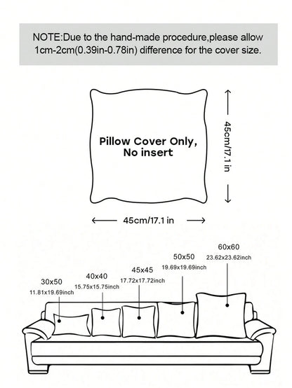 Modern Natural Style Tufted Pillow Cover 18*18 Inches, Abstract Plant Vine 3D Textured Cushion Cover, White Off-White Minimalist Decorative Pillow Cover, Suitable For Sofa, Living Room, Bedroom, Wabi