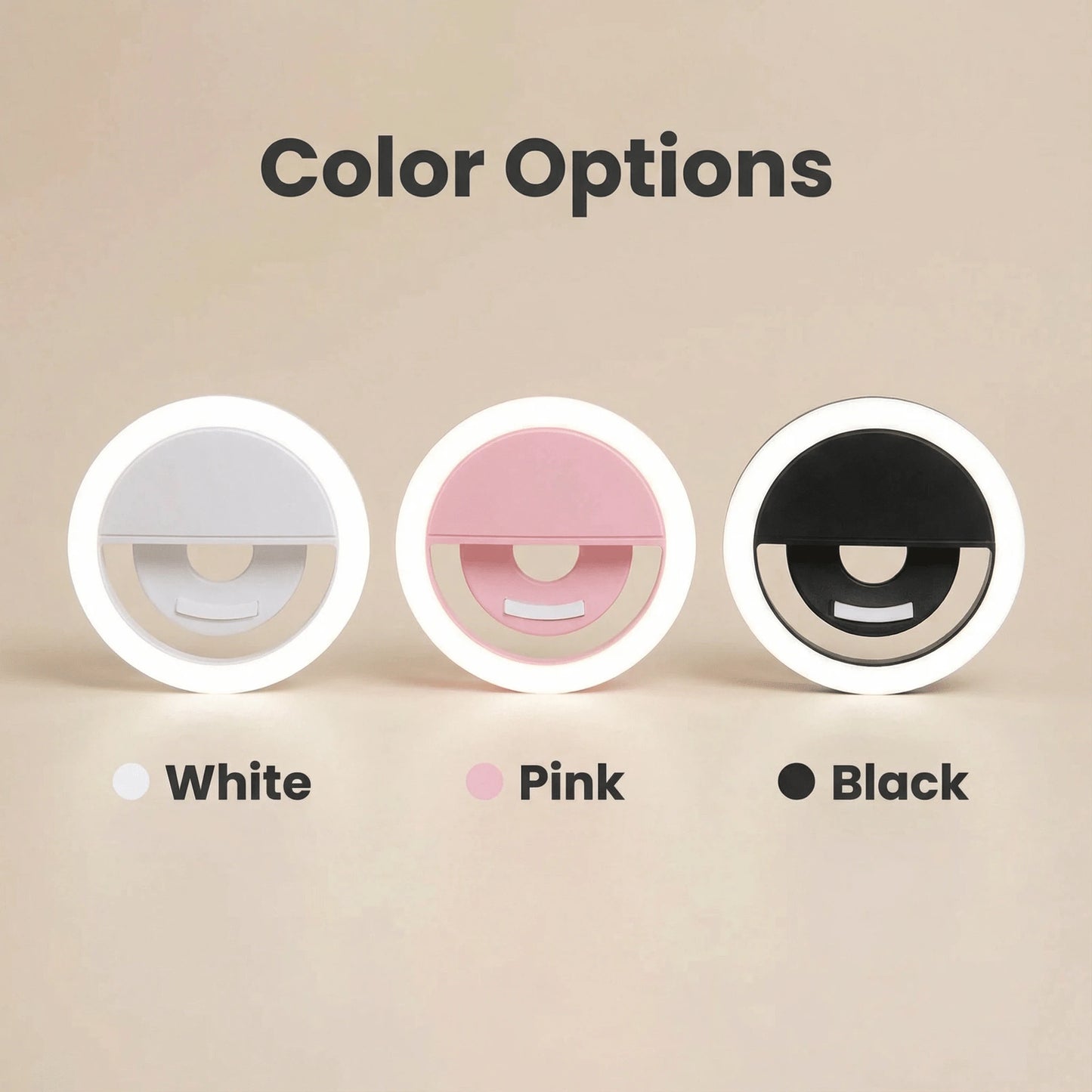 Modern Selfie Ring Light, 28 LED Fill Light, Phone Light, Christmas Light, Selfie Light, USB Rechargeable Dimmable Clip-On, Suitable For Smartphones, Makeup, Streamers- Button Control, Adjustable Bri